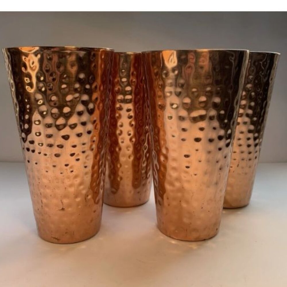 Hammered Copper-Effect Drink Tumblers (Set of 4)